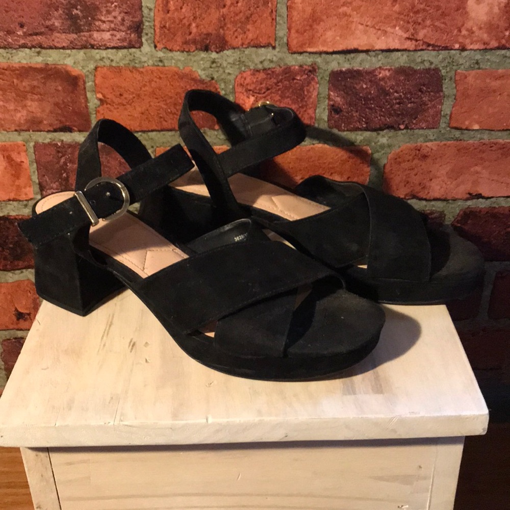 Black Suede Block Heels